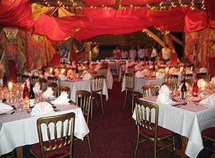 Arabian tent dining area