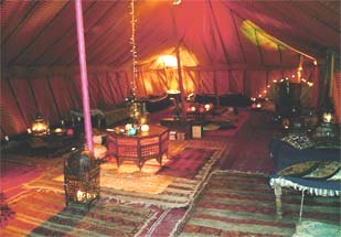 Moroccan tent hire interior