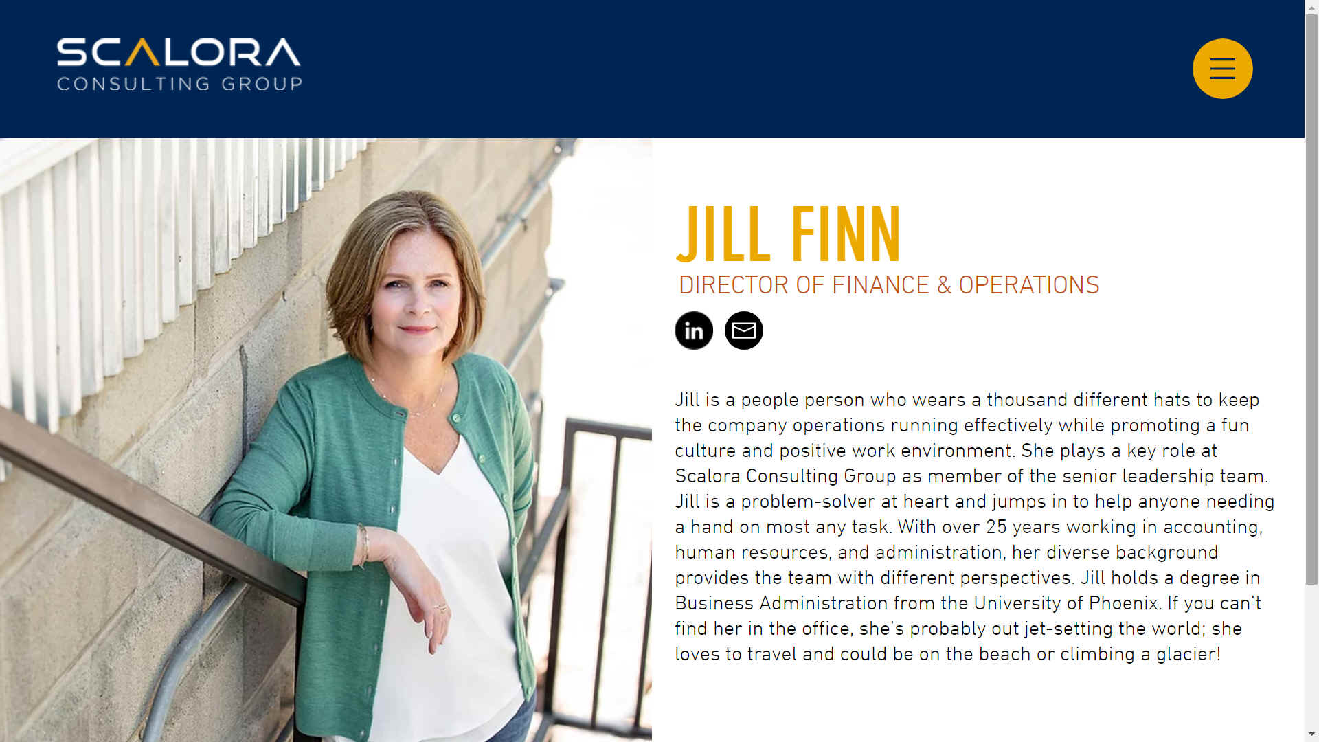 Jill Finn, Director of finance operations SCALORA consulting group