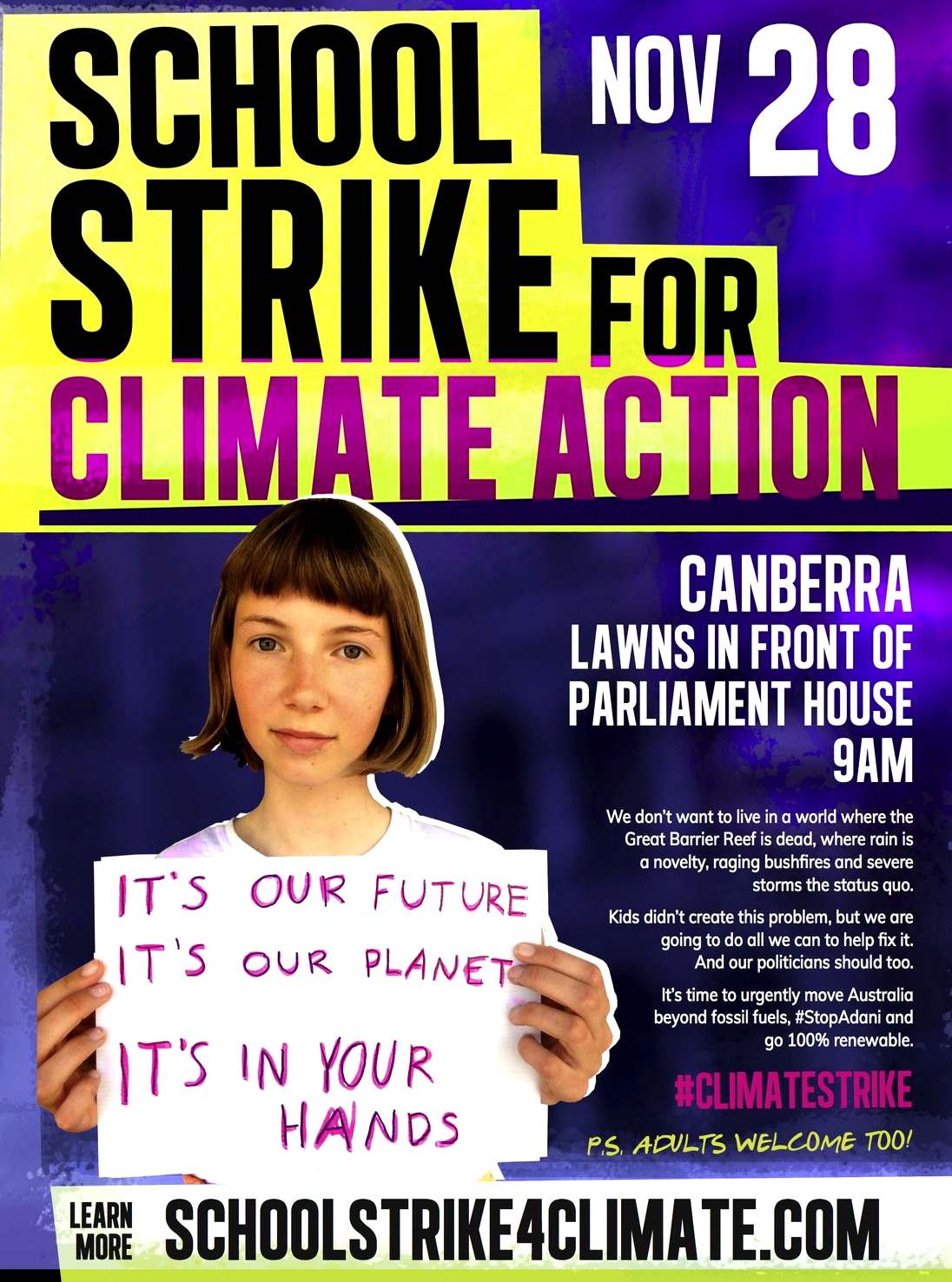 School strikes for climate change Canberra Australia