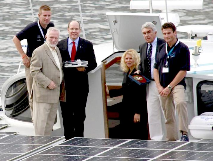 Raphael Domjan, Immo Stroher and Prince Albert on the Planetsolar