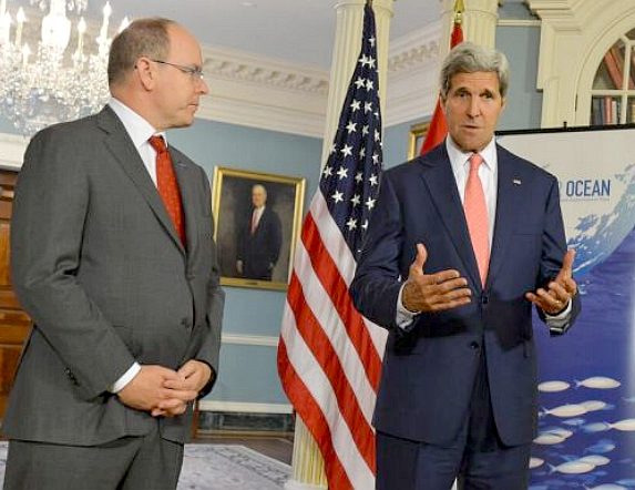 Prince Albert II and John Kerry, US Secretary of State