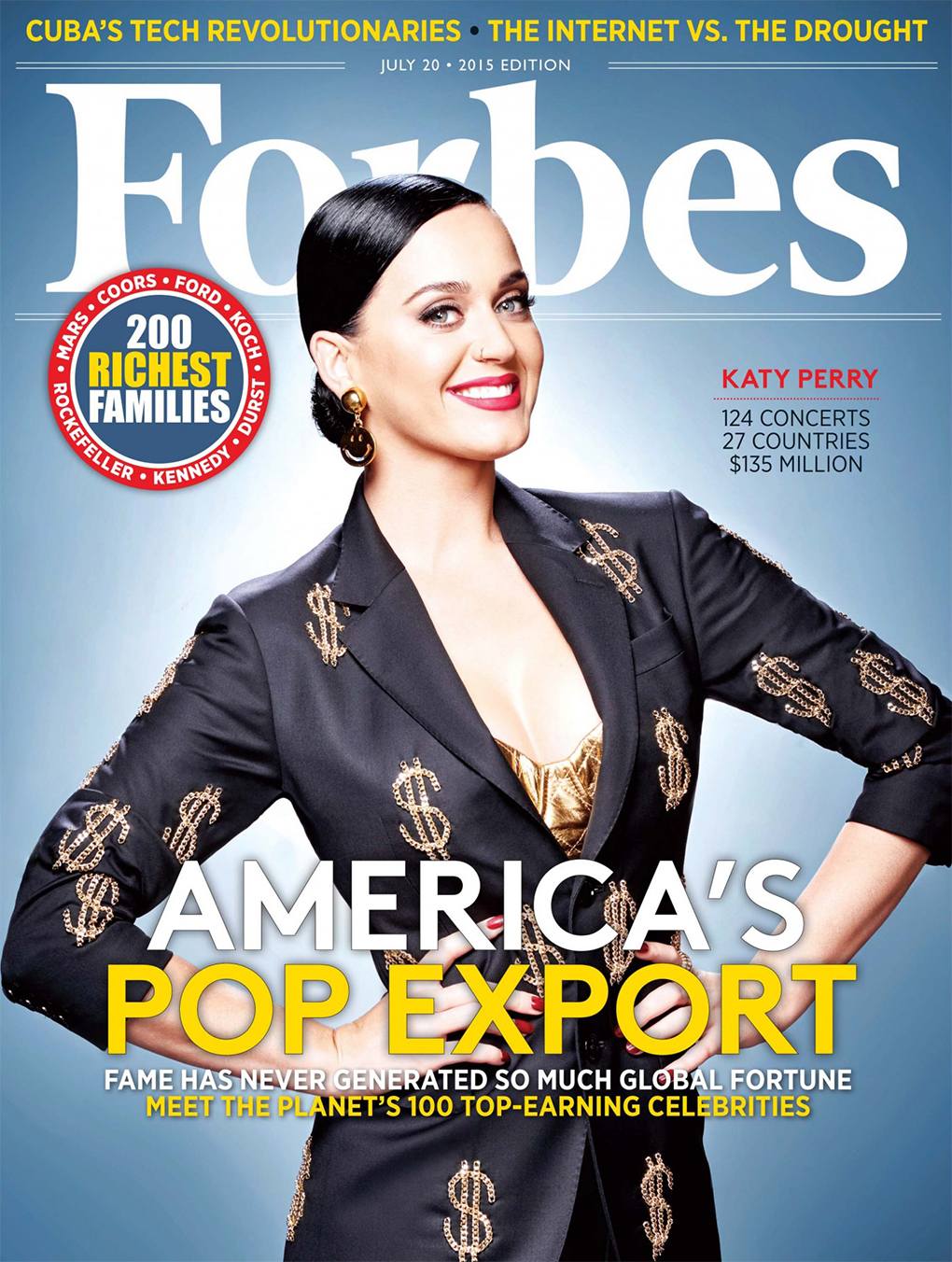 Katy Perry on the cover of Forbes magazine